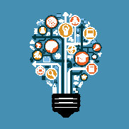 Lightbulb graphic full of ideas