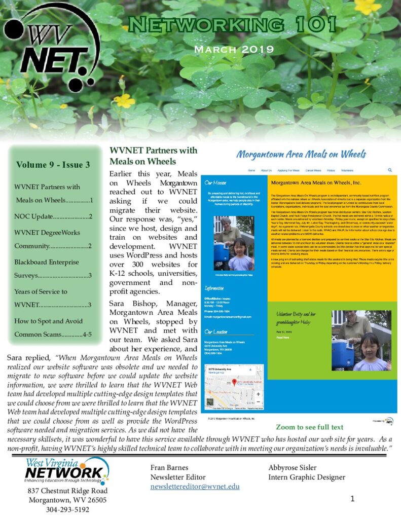 thumbnail of WVNET Newsletter March 2019